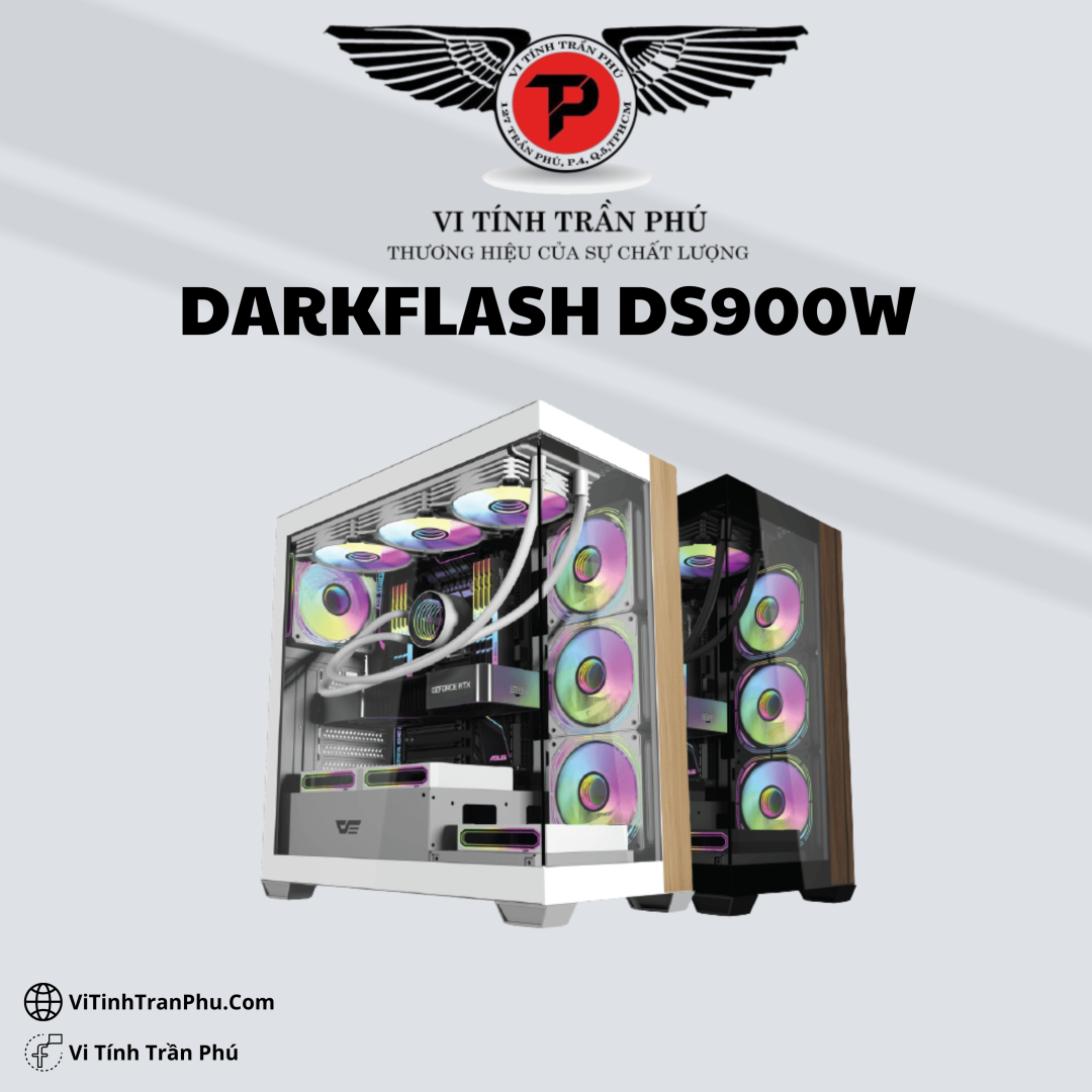 VỎ CASE MÁY TÍNH DARKFLASH DS900W VÂN GỖ (ATX)